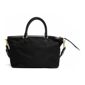 Prada Tessuto Nylon Black Leather Clochette Crossbody Tote